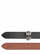 ALEXANDER MCQUEEN - 3d Skull Reversible Leather Belt