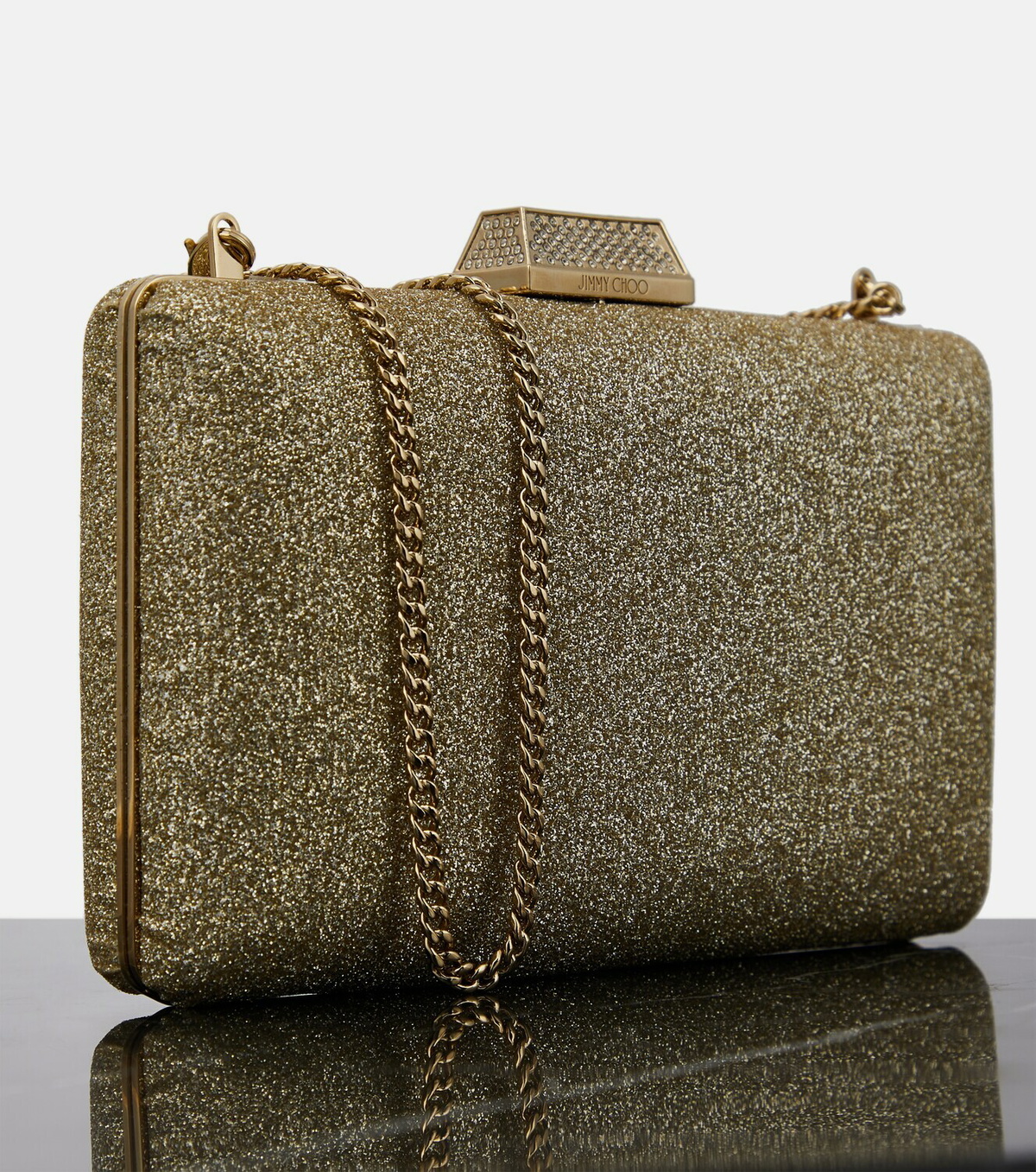 Jimmy Choo Clemmie glitter clutch Jimmy Choo