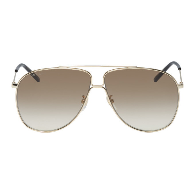 Photo: Gucci Gold Ultra-Light Aviator Sunglasses