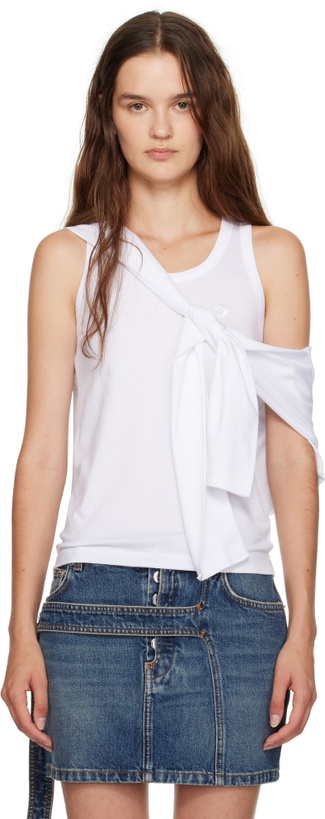 Photo: Coperni White Knotted Jersey Tank Top