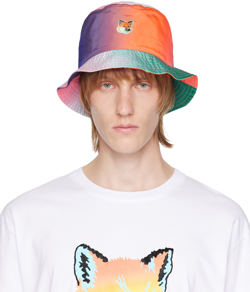 Maison Kitsuné Multicolor Fox Head Bucket Hat Maison Kitsune