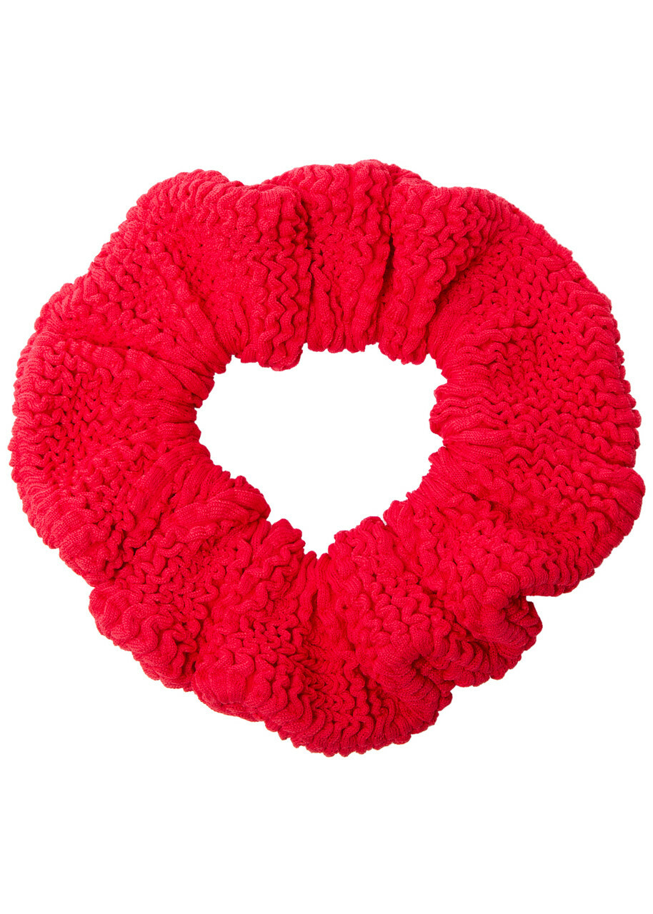 ヘアアクセサリー Hunza G SS24 Light pink fabric scrunchie (SCRUNCHIE BLUSH) Hunza G - Girls Crinkle Hair Scrunchies (3 Pack) | Childrensalon