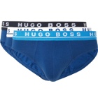 Hugo Boss - Three-Pack Stretch-Cotton Briefs - Blue