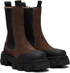 GANNI Brown Cleated Mid Chelsea Boots