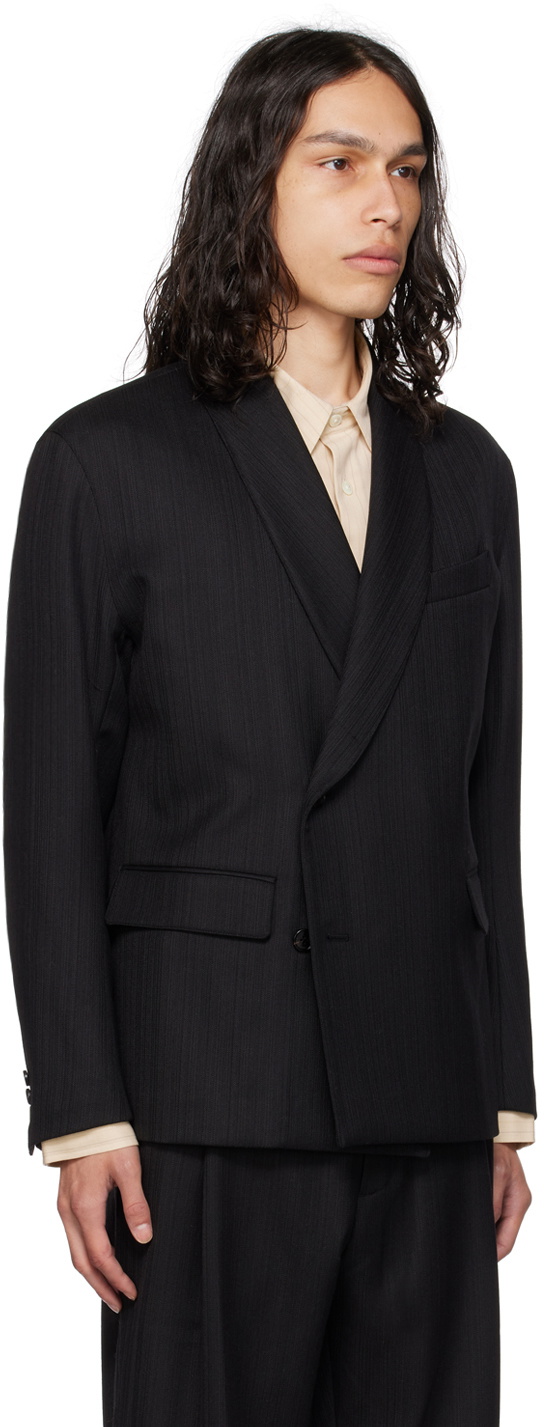 AFTER PRAY Black Shawl Lapel Blazer