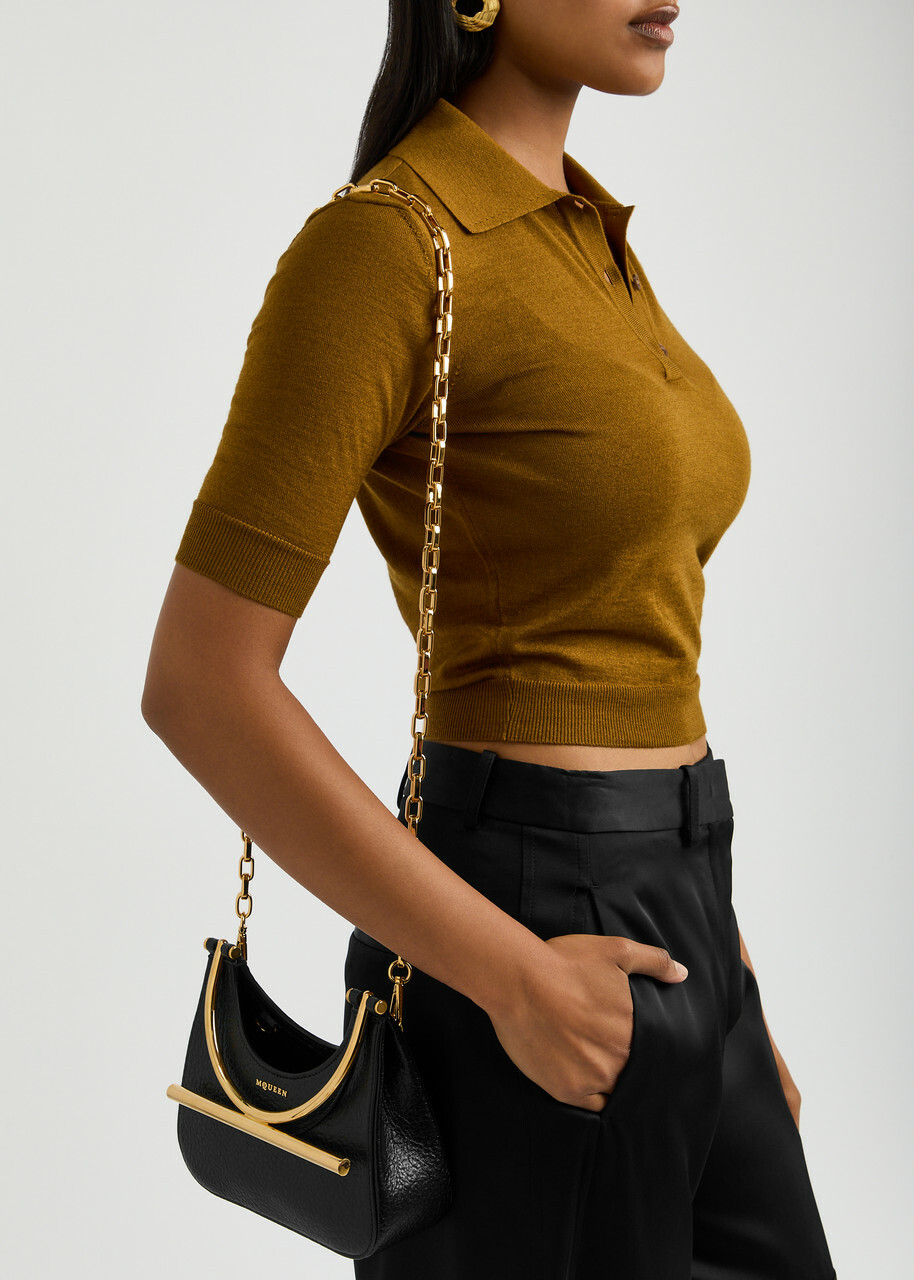Alexander Mcqueen T-bar Grained-leather Mini top Handle bag