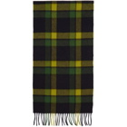 Comme des Garcons Homme Navy and Green Joshua Ellis Edition Cashmere Scarf