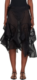 YOHJI YAMAMOTO Black Darts 3D Midi Skirt