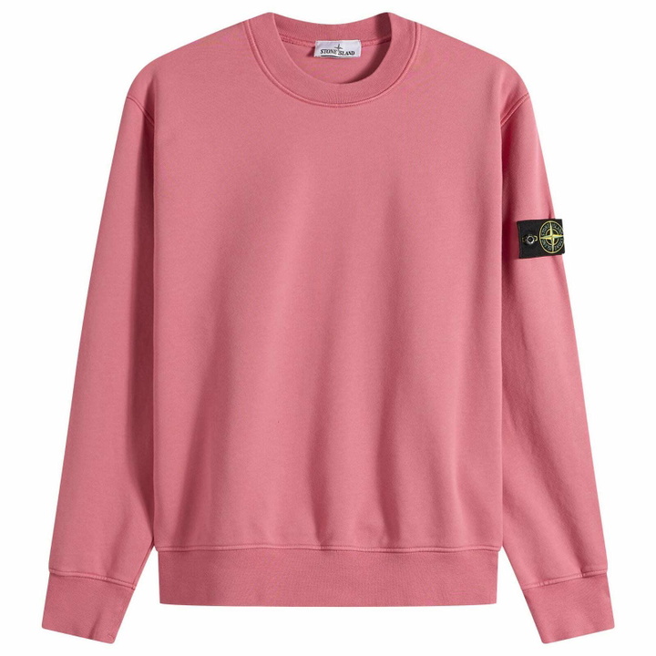 Photo: Stone Island Men's Organic Cotton Fleece Sweatshirt in Geranium