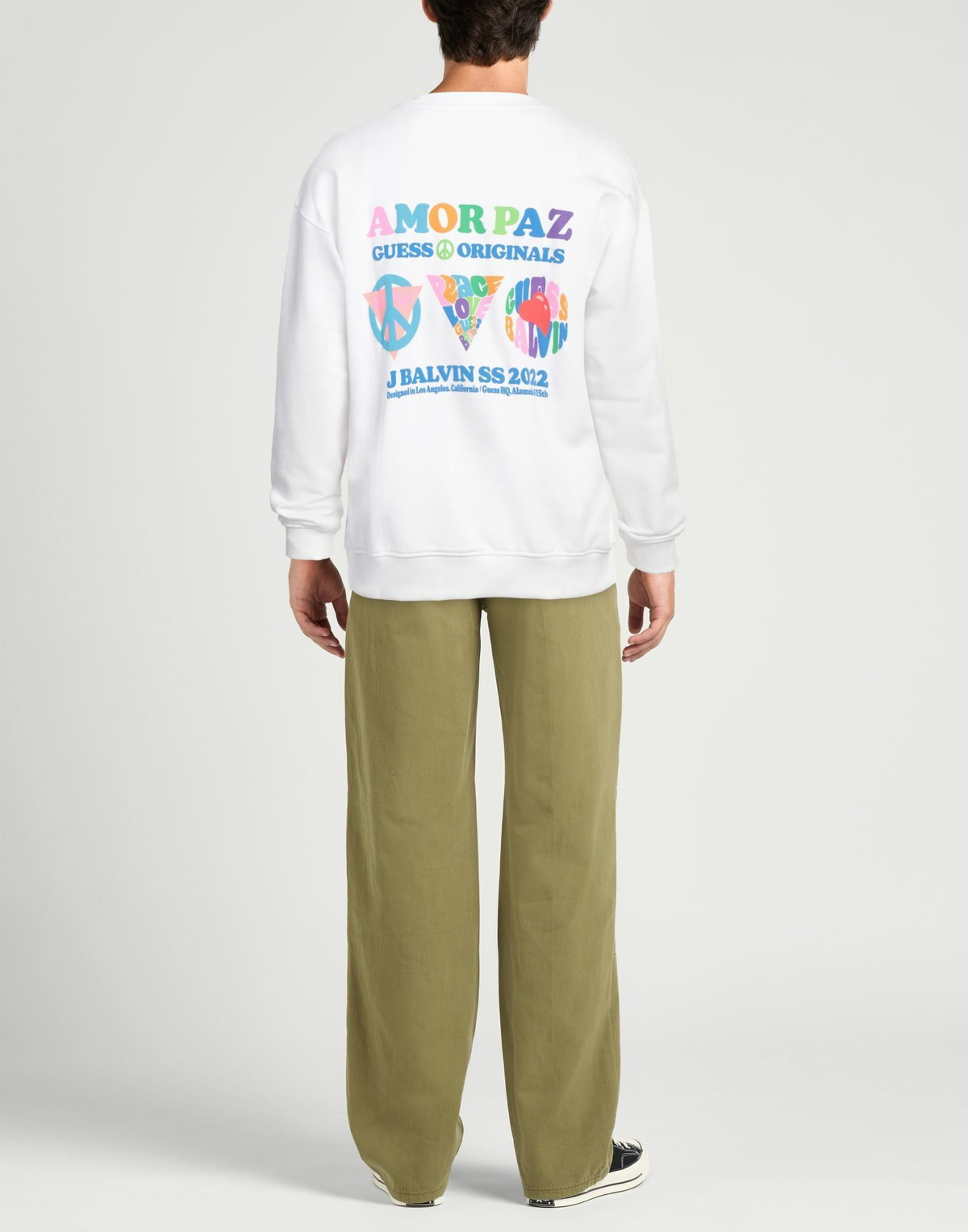 Guess Mens Sweatshirt in White