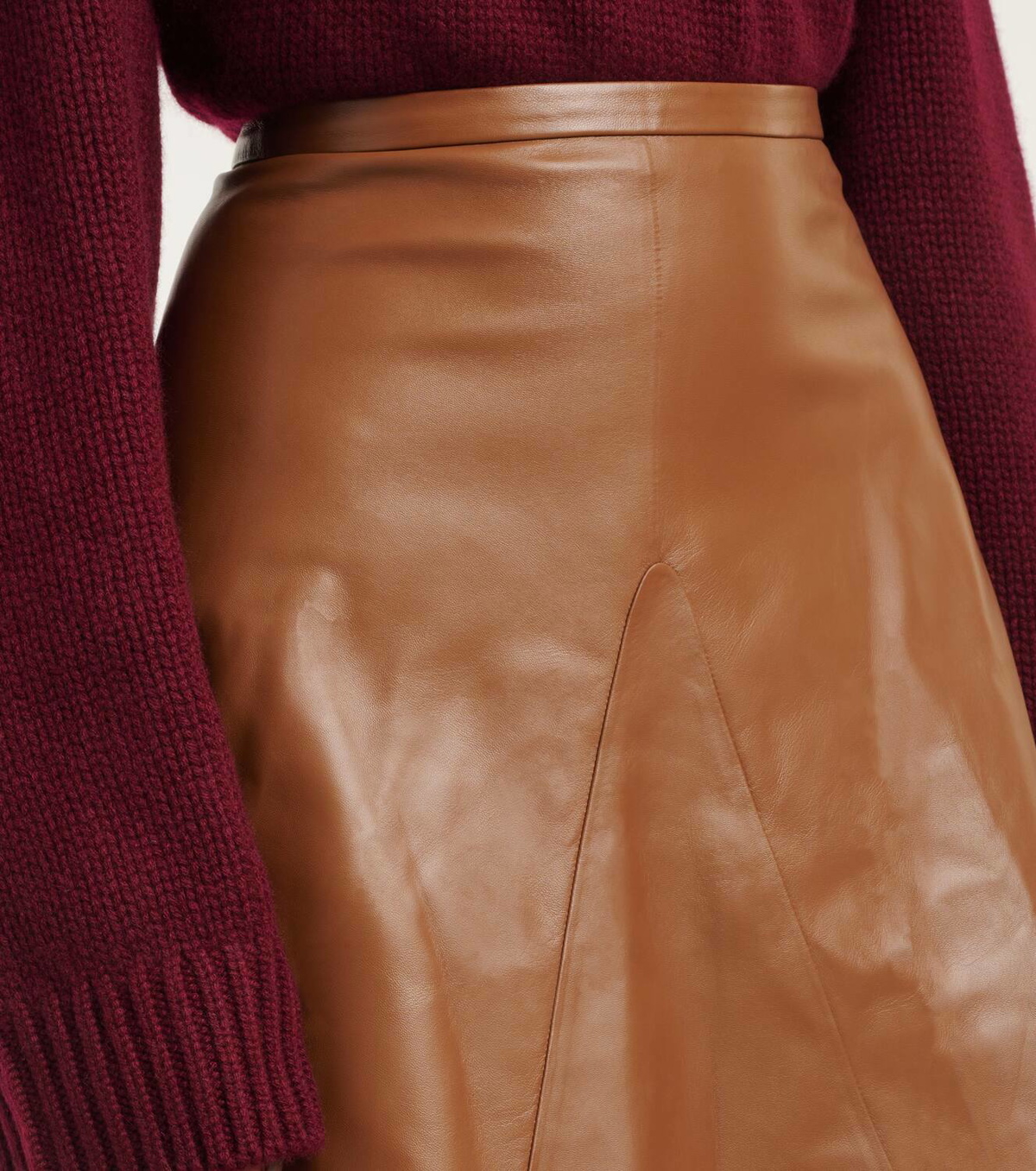 Fforme Selina leather midi skirt