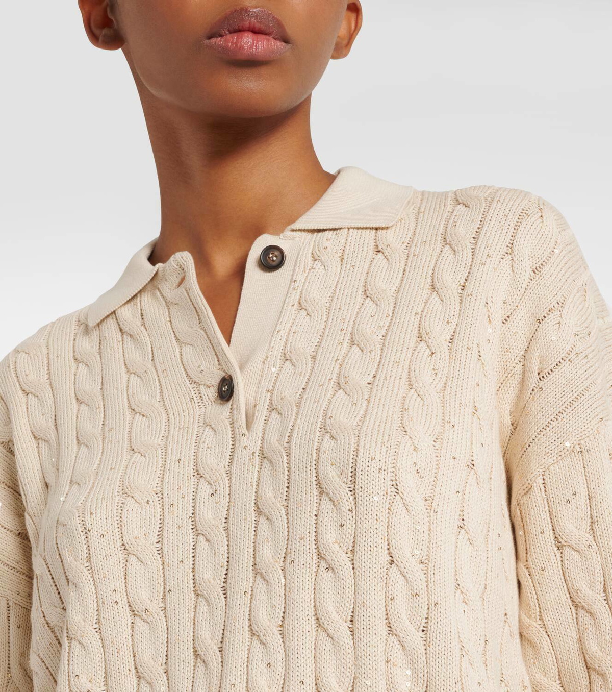 Brunello Cucinelli Cable-knit cotton-blend sweater