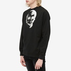 Palm Angels Men's Long Sleeve Skull Print Back Logo T-Shirt in Black/White