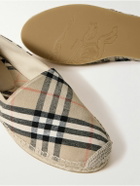 Burberry - Checked Linen-Blend Canvas Espadrilles - Neutrals