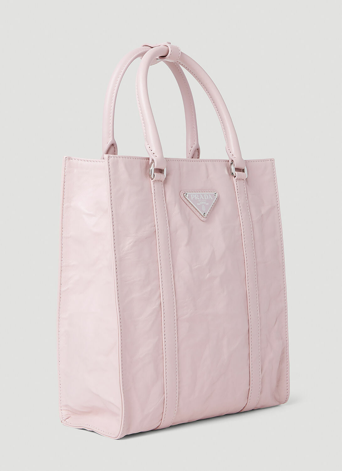 Prada Crinkled Leather Tote Bag