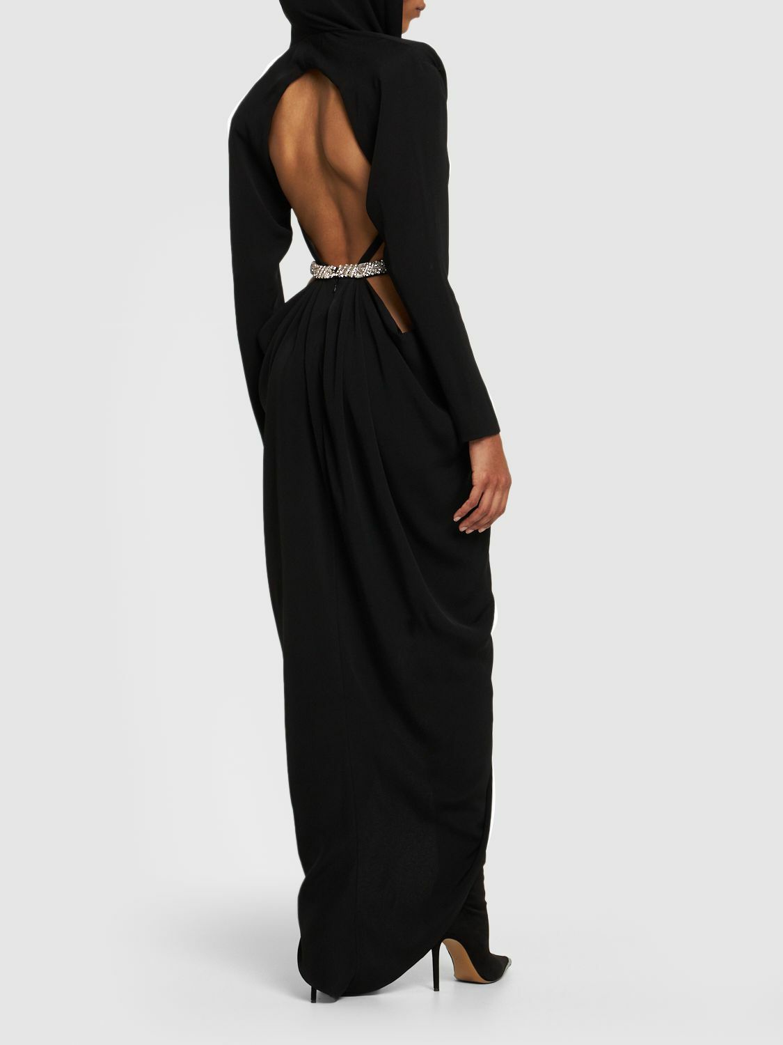 black mermaid dress short Elegant V-neck Short Sleeves Mermaid Soft Satin Long Matron of Honor Dress  For Wedding