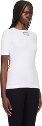 Versace Underwear White Rib & Embroidery Patch T-shirt