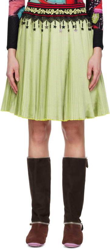 Photo: Chopova Lowena Yellow Stacey Knitted Pleated Midi Skirt