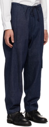 Y's For Men Indigo Drawstring Denim Cargo Pants
