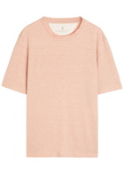 Brunello Cucinelli Linen and Cotton-blend T-shirt Peach