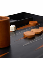 THE CONRAN SHOP Black Finish Leather Backgammon Set