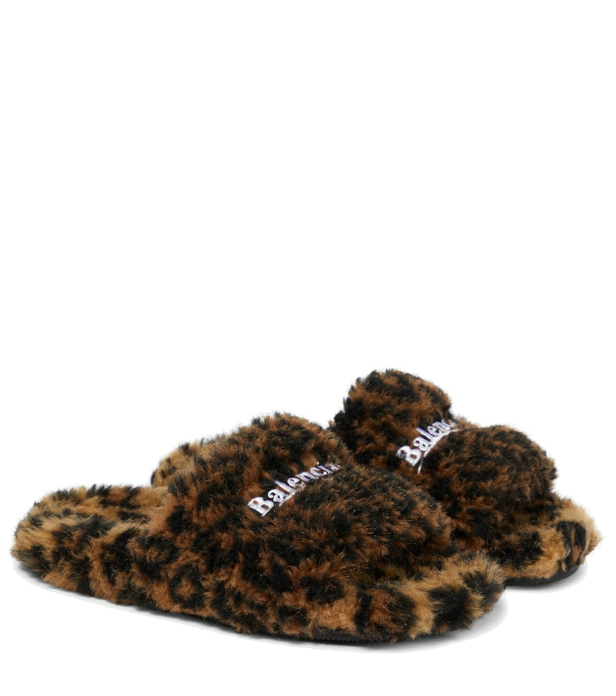 【新品未使用】BALENCIAGA Furry Slide レオパ37 Balenciaga - Furry faux fur slides Balenciaga