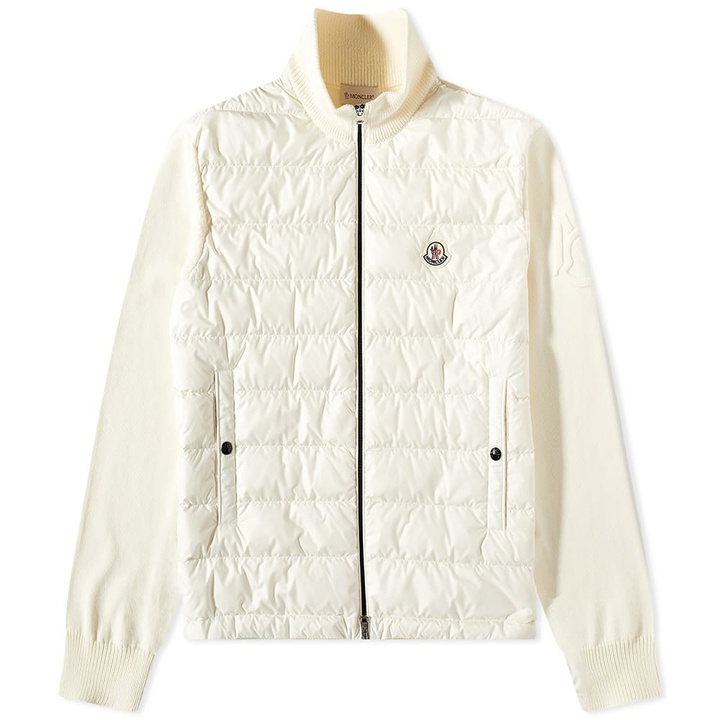 Photo: Moncler Men's Hooded Down Knit Jacket in White