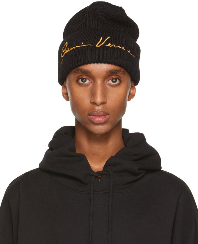 Photo: Versace Black & Yellow GV Signature Beanie
