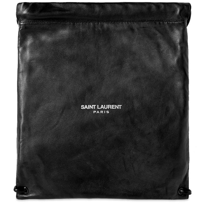 Photo: Saint Laurent Leather Drawstring Gym Bag