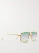 JACQUES MARIE MAGE - George Cortina Jagger Aviator-Style Gold-Tone Sunglasses - Gold