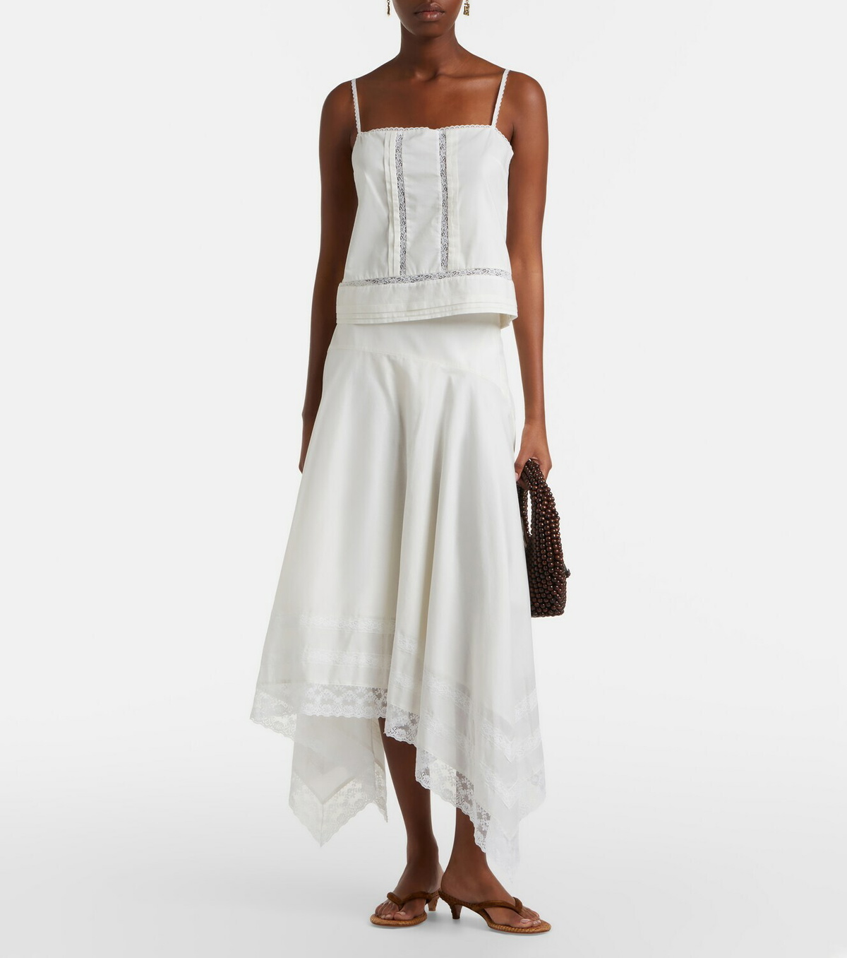 Staud Corinna embroidered cotton voile top