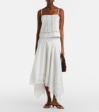 Staud Corinna embroidered cotton voile top