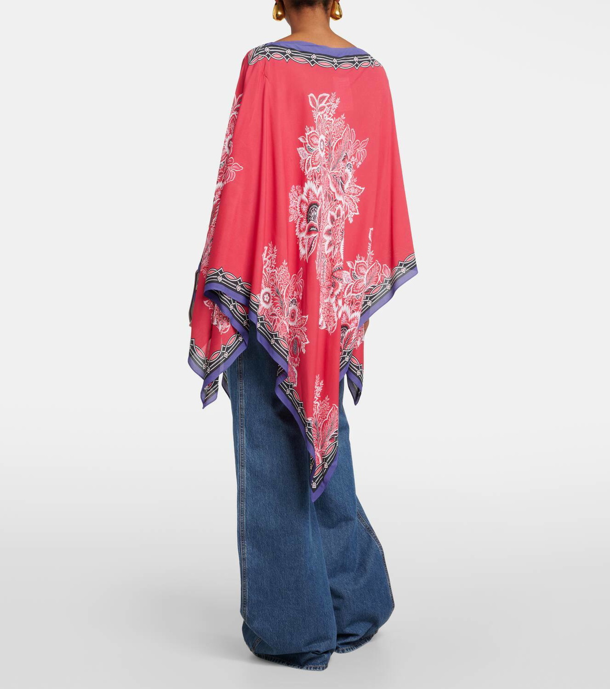 Etro Printed satin cape