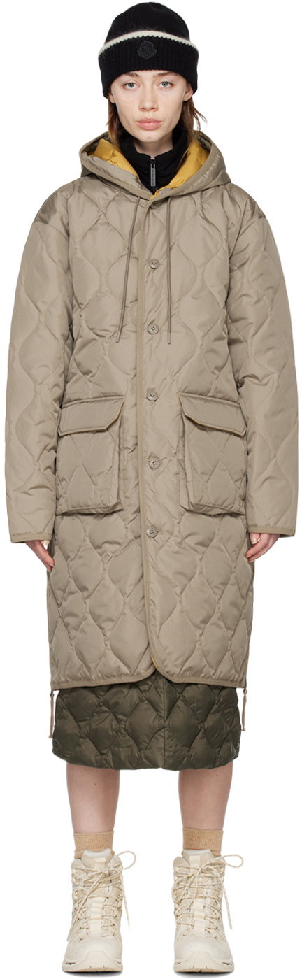 TAION Beige Military Down Coat Taion Extra