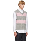 Thom Browne Pink and Grey Wool 4-Bar Vest