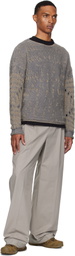 ROA Blue & Beige Vortex Crewneck Sweater