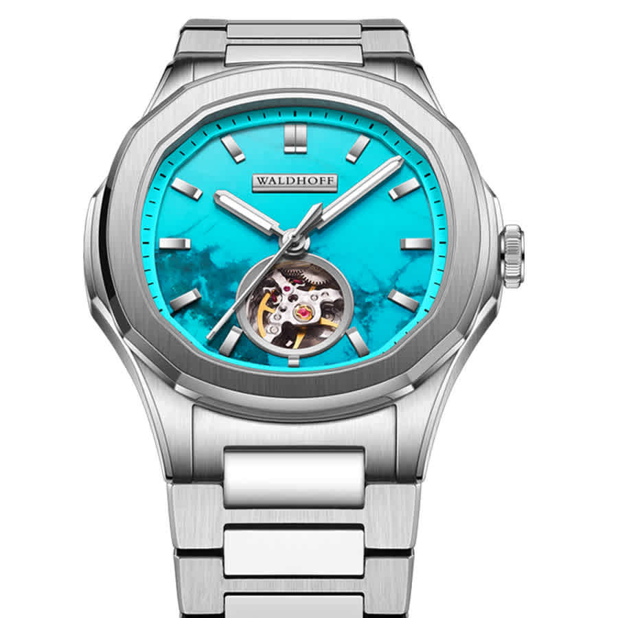 Waldhoff Navigator Automatic Turquoise Mother of Pearl Dial Mens Watch MW-22-TT