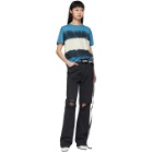 Off-White Blue and White Tie-Dye Skinny Arrows T-Shirt
