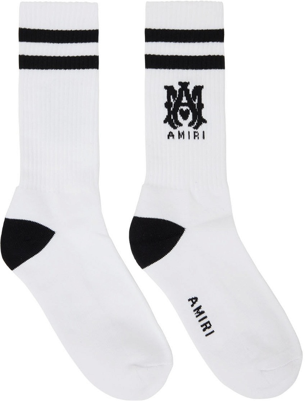 Photo: AMIRI White Ribbed M.A. Athletic Socks