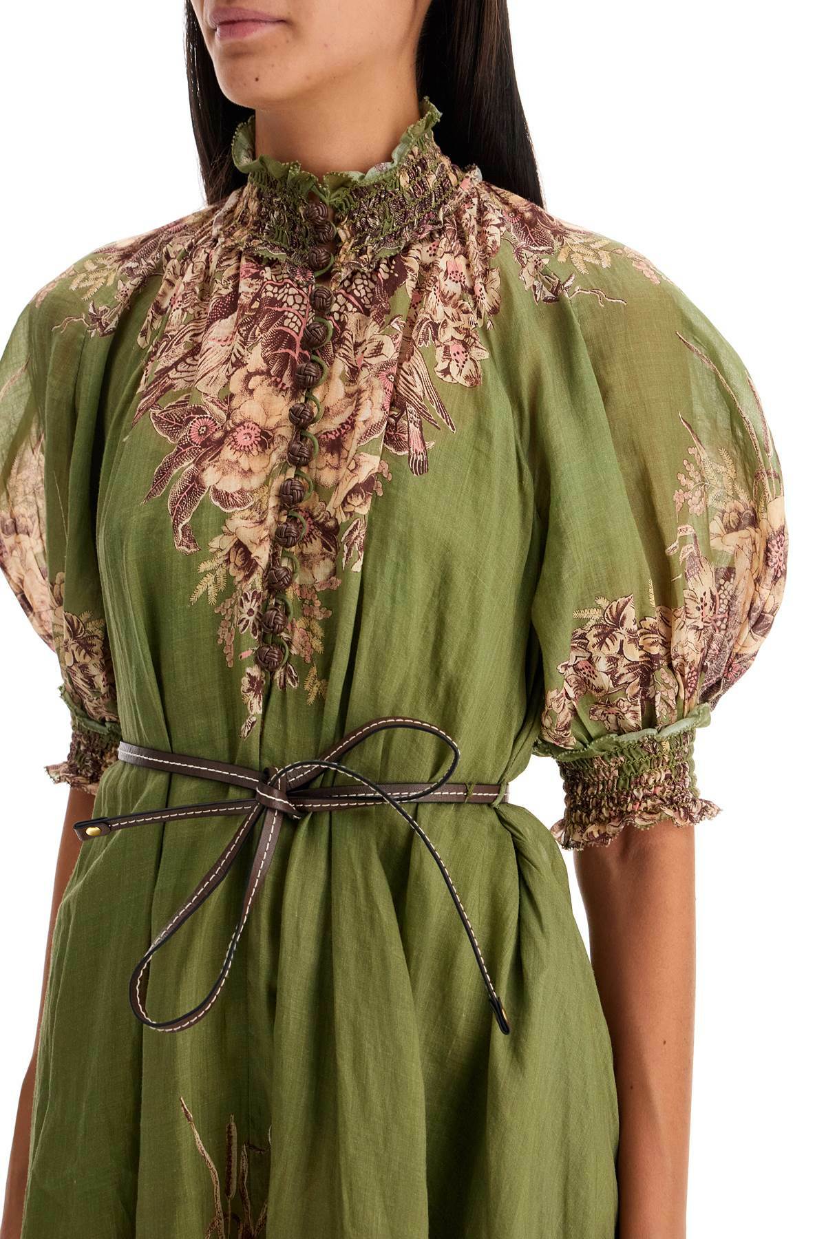 slim fit dress slacks Zimmermann // White & Green Linen Amari Floral Dress – VSP Consignment