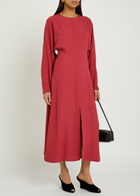 Joseph Hills Cut-out Crepe Midi Dress Dark Pink