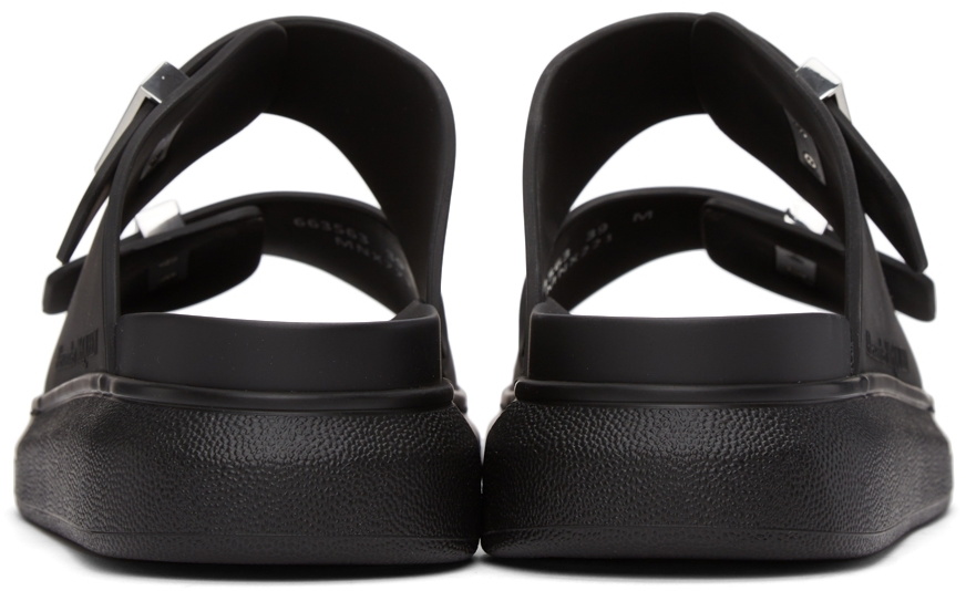Alexander McQueen Black Rubber Hybrid Slides