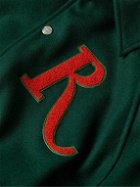 Rhude - Striped Logo-Appliquéd Wool-Blend Felt Varsity Jacket - Green