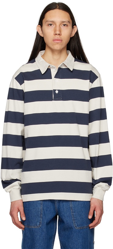 Photo: Palmes Navy & Off-White Colt Rugby Long Sleeve Polo