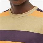 Dries Van Noten Men's Long Sleeve Habbot Striped T-Shirt in Beige