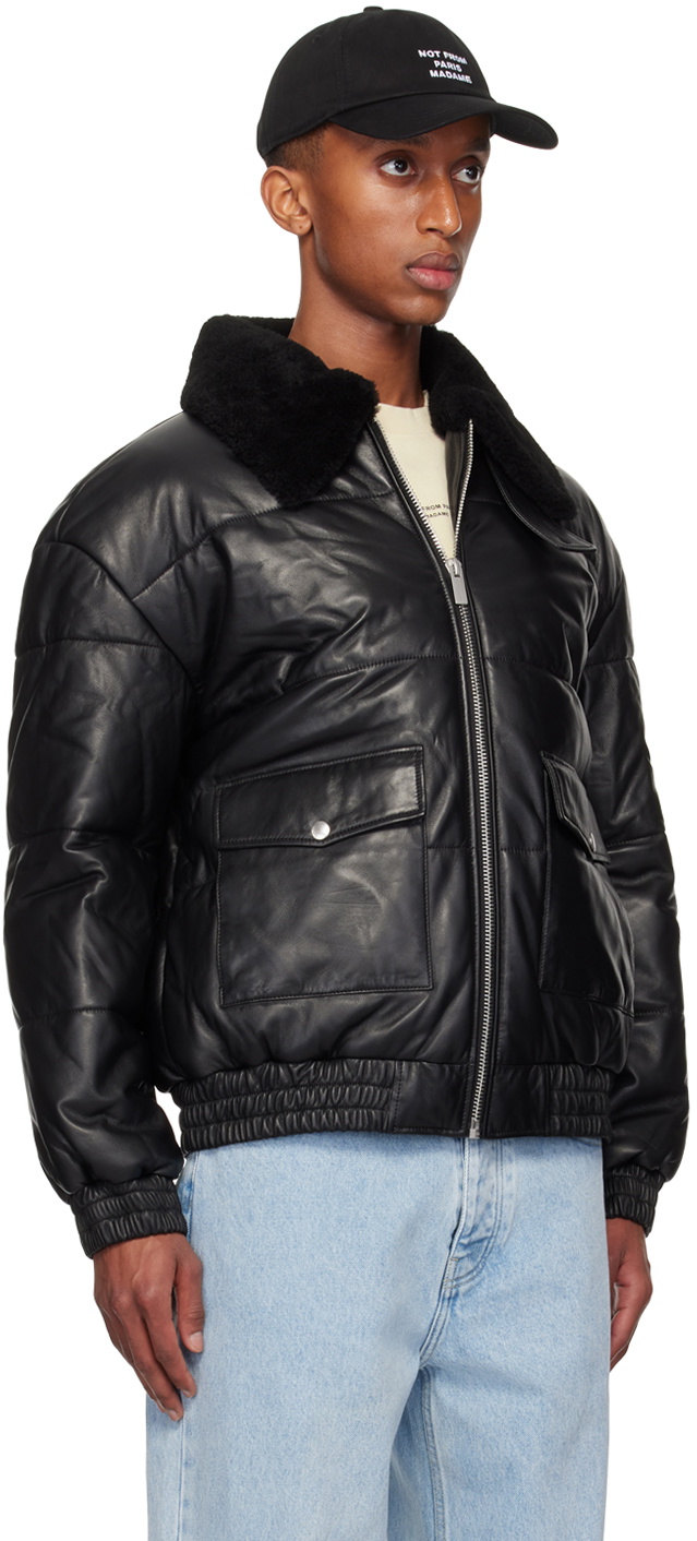 Drôle De Monsieur Black 'Le Blouson Cuir' Leather Jacket