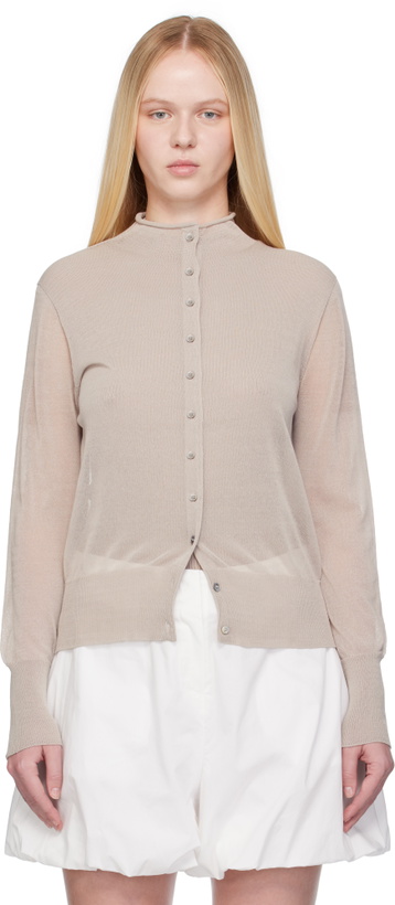 Photo: AMOMENTO Grey Wholegarment Sheer Cardigan
