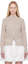 AMOMENTO Grey Wholegarment Sheer Cardigan