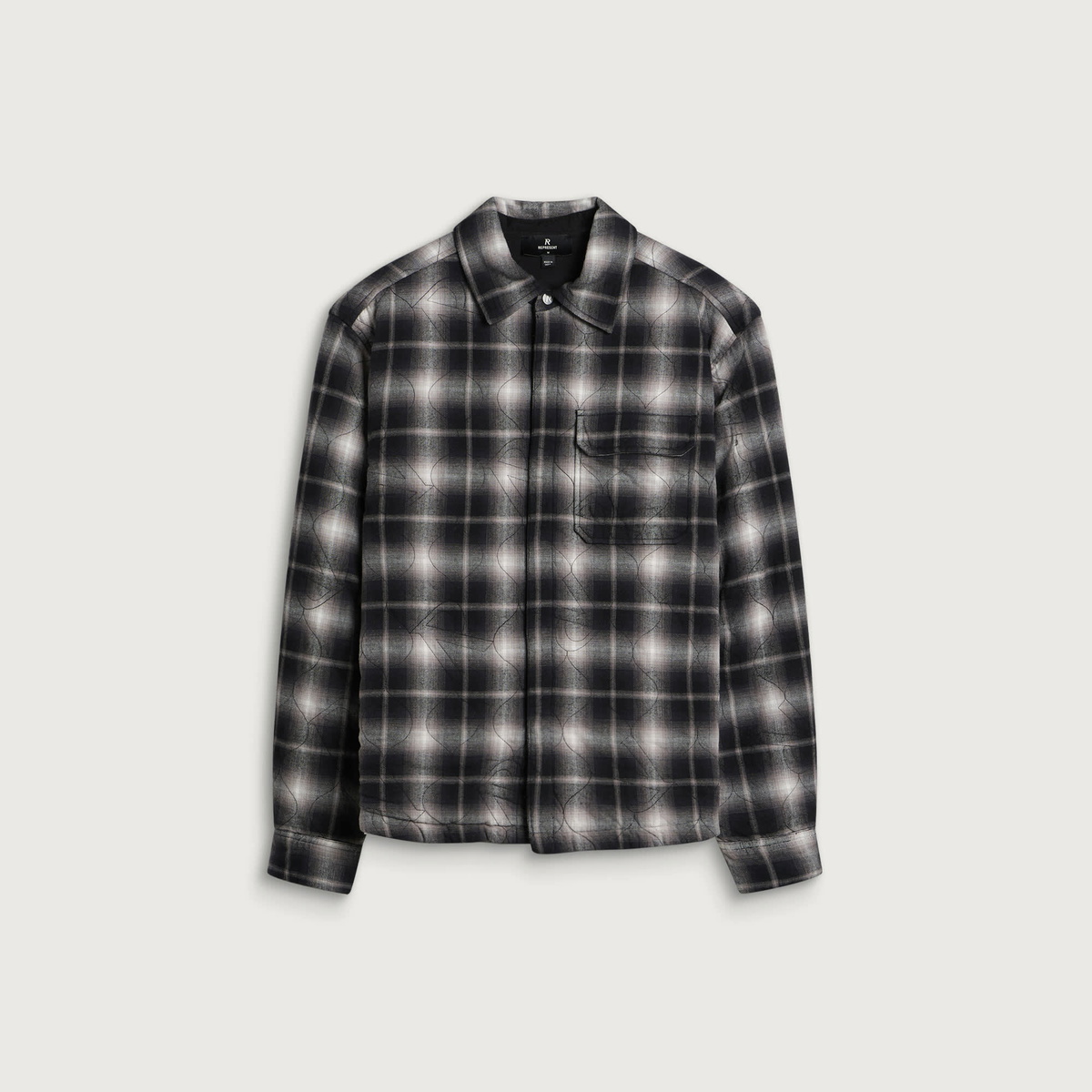 Represent Men's Logo Quilted Shirt in Black