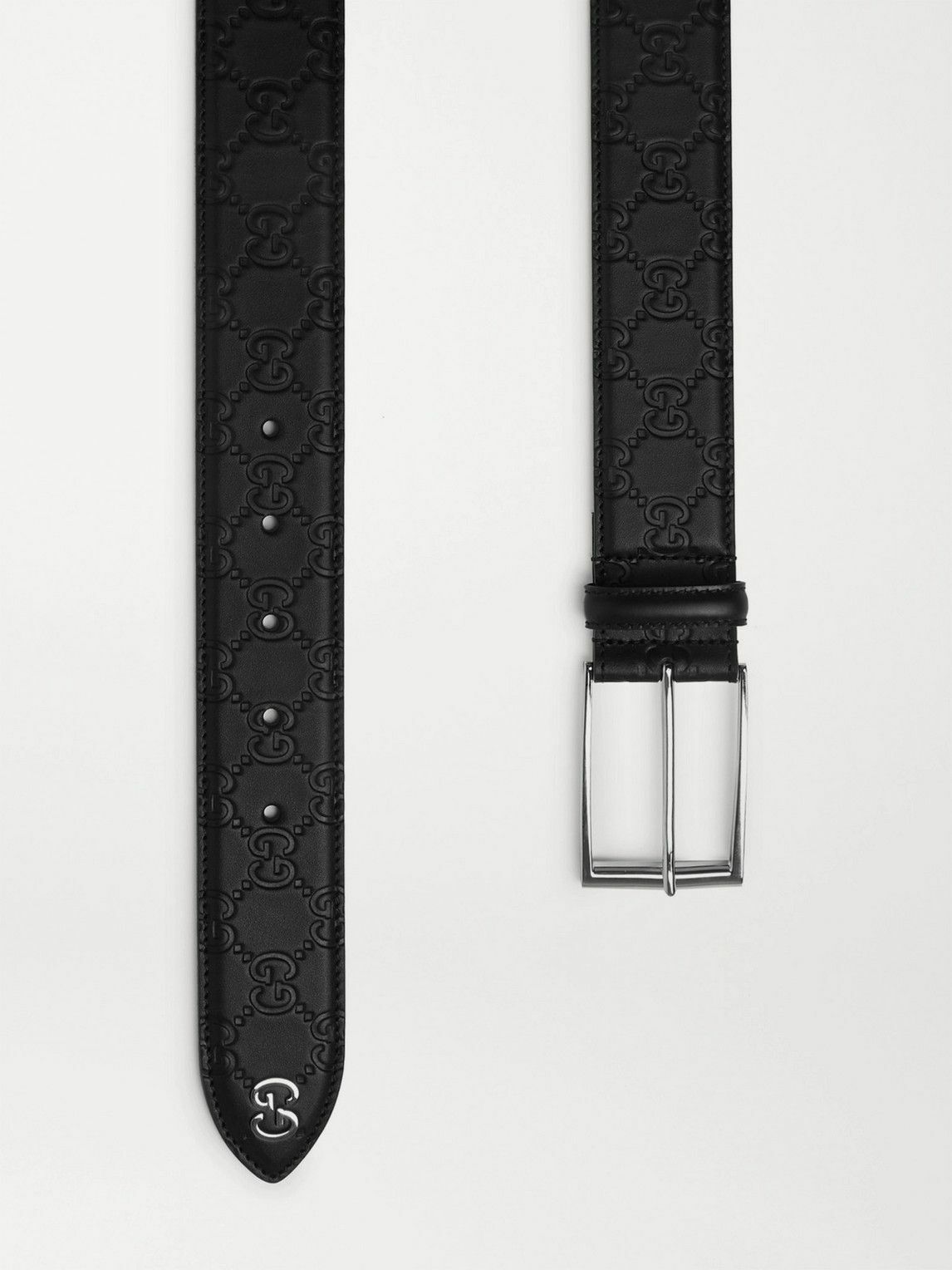 Gucci debossed black leather belt GUCCI - 4cm Logo-Debossed Leather Belt - Black Gucci main image 4